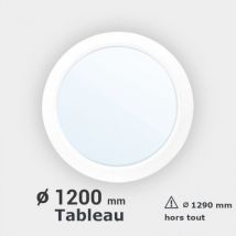Gefradis - Fenêtre Ronde Pvc Blanc Fixe Diam, 120 Cm Tableau