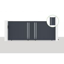 Casanoov - Portail Coulissant 4x1,6m Giona + Portillon Giona H.1,6m Gris
