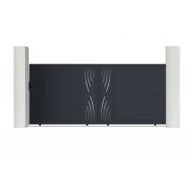 Casanoov - Portail Coulissant 4m Veleta H.180cm Aluminium Gris