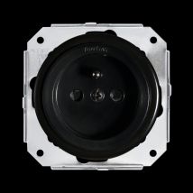 Fontini - GARBY COLONIAL - Prise avec terre Porcelaine Noire 16A-250V Réf. 31208273