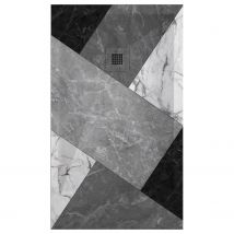 Kroos - Receveur De Douche 02 Bn Mosaïque, Finition Lisse Stone 3d, Grille De Couleur - 210 X 80 Cm