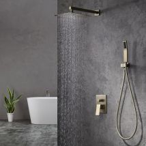 Kroos - Composition De Douche Avec Tête De Douche 200 Mm - Doré Brossé
