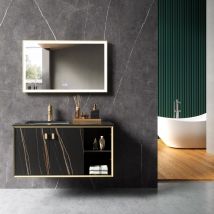 Kroos - Meuble De Salle De Bain Noir Pondichéry - 100 Cm