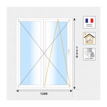Volet Moustiquaire - Fenêtre 2 Vantaux H1350 Mm Pvc Blanc