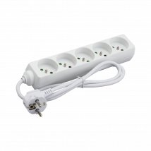 Debflex - Bloc 5 Prises 2p+t 16a 1m Blanc
