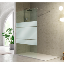 Kassandra - Paroi De Douche Fixe Fresh Verre Sérigraphié 70 Cm