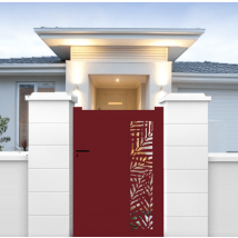 Portail Packit - Portillon aluminium découpe laser en kit dimensions Couleurs Rouge (RAL 3004)