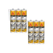 Lot De 6 Mastics Colles Auto Sika Sikaflex 149 - Blanc - 300 Ml