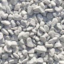 Big Bag Express - Pack 300kg Galet De Marbre Blanc De Carrare Ø 25/40 Mm (12 Sacs X 25kg) - Livraison Standard