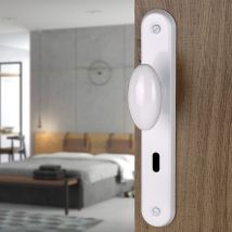 Ouvre & Deco - 2 Poignées De Porte Chic Entrée De Clé, Aluminium Blanc Entraxe 195 Mm, Chambre