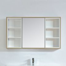 Stano - Armoire de toilette bloc-miroir 120 cm FRAME finition mélaminé chêne
