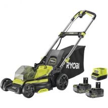 Ryobi - Tondeuse Poussée 18v Brushless - Ø Coupe 40 Cm - Ramassage Et Mulching - 2 Batteries 18v 4,0 Ah & Chargeur - Ry18lmx40