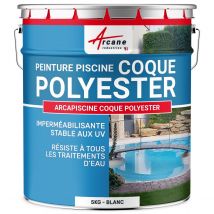 Peinture Piscine Pour Coque Polyester Arcapiscine - 5 Kg (jusqu'à 15m² Pour 2 Couches) - Blanc - Arcane Industries