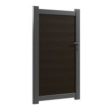 Clotures Et Occultation - Portillon Aluminium Remplissage Composite 3d Gris Foncé - Haut 160cm X Larg 100 Cm - Vendu Sans Poteaux