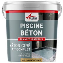 Kit Béton Ciré Piscine Béton - Rénovation Et Etanchéité - 8 M² - Barbadine Clair - Arcane Industries