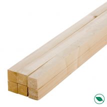 Forestea - Lot De 6 Tasseaux Sapin Rabotés 2400 X 34 X 34 Mm - Pefc 70%