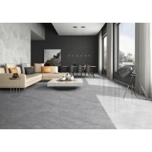 Lux Elements - Carrelage Intérieur Effet Marbre Brillant Petra Nova Grey L.60 X L.120 Cm - Vendu Par Palette De 43.20m²