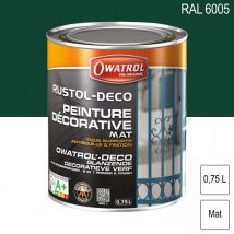 Peinture Décorative Antirouille Rustol Deco Ral 6005 Vert Mousse Mat 0,75l Owatrol