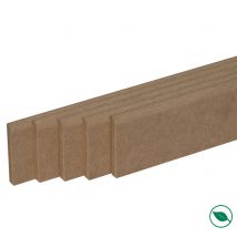 Forestea - Pack de 5 plinthes bord arrondi MDF brut 2200 x 50 x 13 mm PEFC 70%