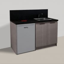 Valino - Pack Complet Kitchenette Chêne Gris 140cm + Electro