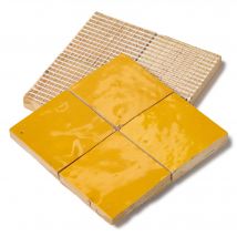 Echantillon Zellige Marocain Véritable Couleur Jaune Moutarde - Ro'ma Nature