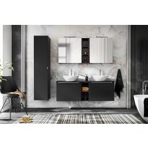 Otitec - Cube de rangement de salle de bain - Noir - L20-H46-P44 - KLAUS