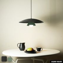 Otitec - Lampe De Suspension En Velours - Olemi Velvet | Olive - Vert