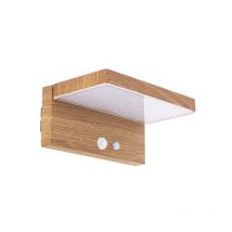 Xanlite - Applique Murale Solaire Ip44 400 Lumens - Détecteur De Mouvements - 3 Modes D'éclairage- Effet Bois - So1911aw