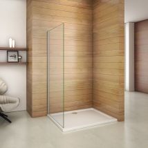 Aica Sanitaire - Aica Paroi De Douche 30x200cm En 8m Paroi De Douche À L'italienne Verre Anticalcaire Paroi De Fixation Sans Receveur