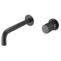 Valaz Robinet De Lavabo Rond À Encastrer Monocommande Noir Mat Avec Poignée De Luxe De La Série Besaya