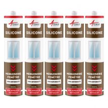 Arcane Industries - Mastic Silicone intérieur / extérieur pour fenêtres et menuiseries : ARCAMASTIC BATIMENT Gris Anthracite - RAL 7016 - 300 ml x 5 -