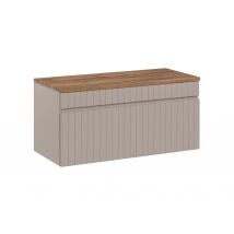 Furnidea - Meuble De Salle De Bain À Suspendre Iconic Cashemire 100 Cm Avec Le Plan Chêne Evoke