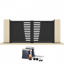 Gefradis - Portail Battant Électrique Aluminium H.160 X L.350 Anthracite Bron