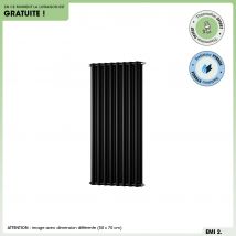 Otitec - Radiateur Eau Chaude Mixte Avec Thermostat Offert | Emi 2 - Noir Mat | 710 W | 66,5 X 70 Cm