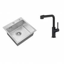 Auralum - Évier Cuisine 1 Bac 45x45CM Acier Inoxydable 304