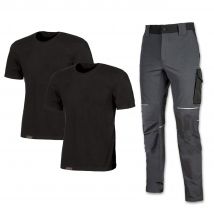 U-power - KIT VETEMENTS PRINTEMPS/ETE 2 TEE-SHIRT + 1 PANTALON DE TRAVAIL WORLD de M