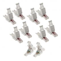 Lot De 100 Fiches Rj45 Cat 6 Sans Outil - Blanc - Zenitech
