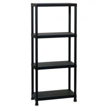 Eurovanadium - Étagère Rangement En Plastique - 138 X 60 X 30 Cm - 100 Kg - 4 Niveaux - Cuisine, Garage