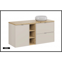 Otitec - Ensemble Meuble De Salle De Bain - 120 Cm - Avec Plan - Avec Vasque À Poser - Haut Meuble - Astra