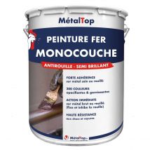 Peinture Fer Monocouche - Metaltop - Jaune Miel - Ral 1005 - Pot 5l
