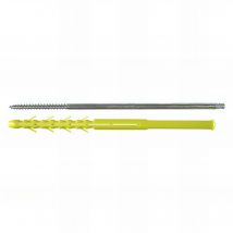 Ing Fixation - 10 Fixations De Descente D'eaux Pluviales M8 X 310 Mm - Cheville D. 10 X 340 Mm - Zingué Jaune