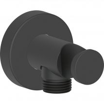 Duravit Coude De Raccordement Pour Flexible Avec Support Douchette Noir Mat - Rosace Ronde - Uv0630009046