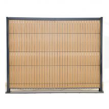 Clotures Et Occultation - Kit Lamelles Occultantes Composite Long 15 M Pour Panneau Rigide Haut 153x250 - Couleur Teck 3d Wood