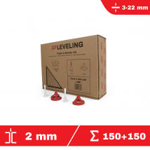 150 Croisillons Autonivelants 2mm + 150 Cadrans - Flat-pro Starter Kit - Système De Nivellement De Carrelage À Visser