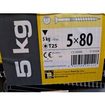 Domax - Boite 5kg - 745 Vis À Tête Fraisée 5 X 80, Empreinte Torx