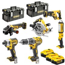 Dewalt - Pack de 6 outils 18V XR Li-Ion (3x5Ah) avec coffret Tough System DCK623P3 DeWalt