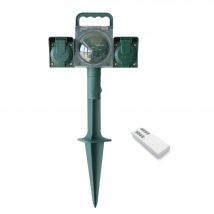 Piquet De Jardin Télécommandé Éclairage Extérieur 2 Prises Cordon 5 M. Ip44 - Avidsen - 103186 -