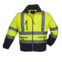 Veste Polaire Haute Visibilité Manches Amovibles Coverguard Station Polar Fleece Jaune / Marine M