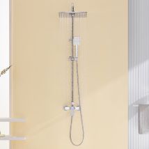 Auralum Colonne Douche Chromé avec Mitigeur Hauteur Réglable entre 90-124cm