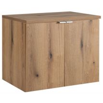 Furnidea - Meuble Suspendu Sous Vasque 2 Portes Avec Le Plan Nova Oak 80 Cm